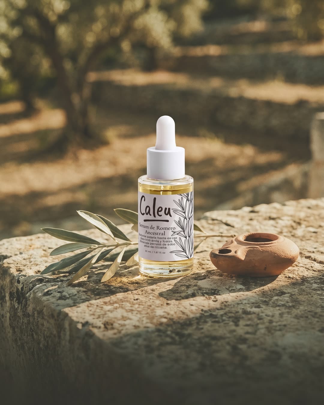 El Serum de Romero Ancestral de Caleu, listo para el ritual.